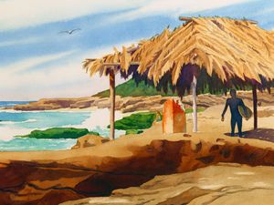 Wind'n Sea Beach La Jolla - Mary Helmreich California Watercolors