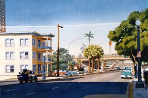 First Avenue in San Diego - Mary Helmreich California Watercolors