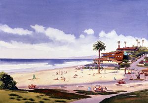 Moonlight Beach Encinitas - Mary Helmreich California Watercolors