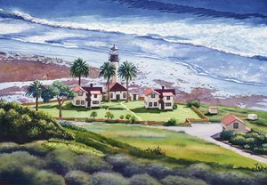New Point Loma Lighthouse - Mary Helmreich California Watercolors