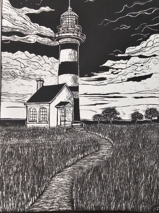 Light House - Scratch Art By Joe - Drawings & Illustration, Buildings ...