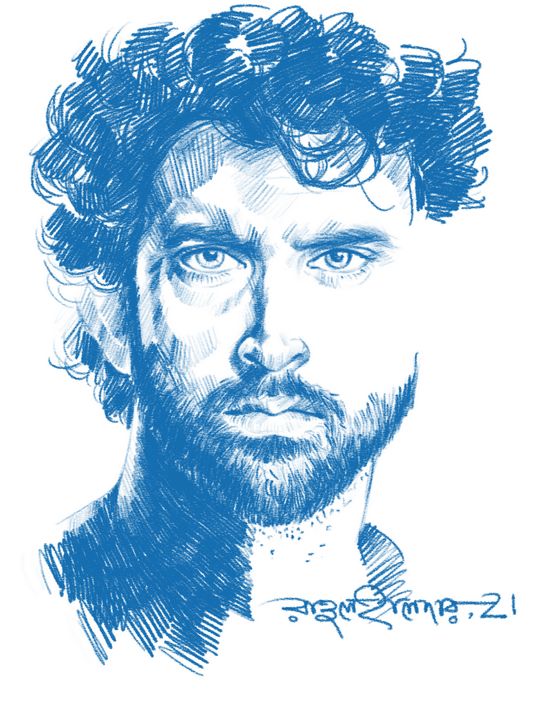 Actor Hrithik Roshan  Colored Pencil Drawing by sinjith on DeviantArt