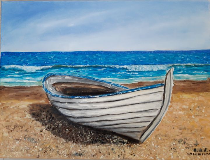 oil painting Old fishing boat - Valentine Kostadinova - Paintings &  Prints, Landscapes & Nature, Beach & Ocean, Other Beach & Ocean - ArtPal