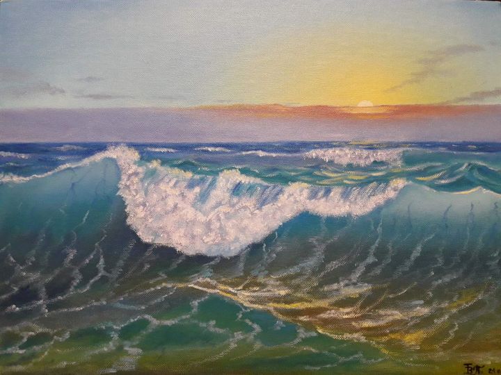 Закат на море - Oil painting