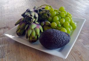 Artichokes, Grapes and Avocado