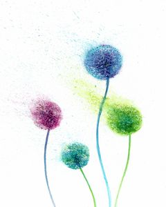 Colorful dandelions abstract