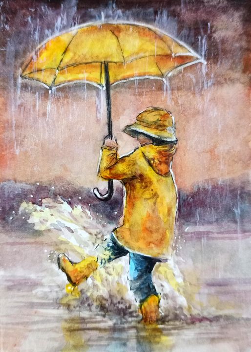 Funny rain - NatalyArt - Paintings & Prints, Childrens Art, Other Childrens  Art - ArtPal