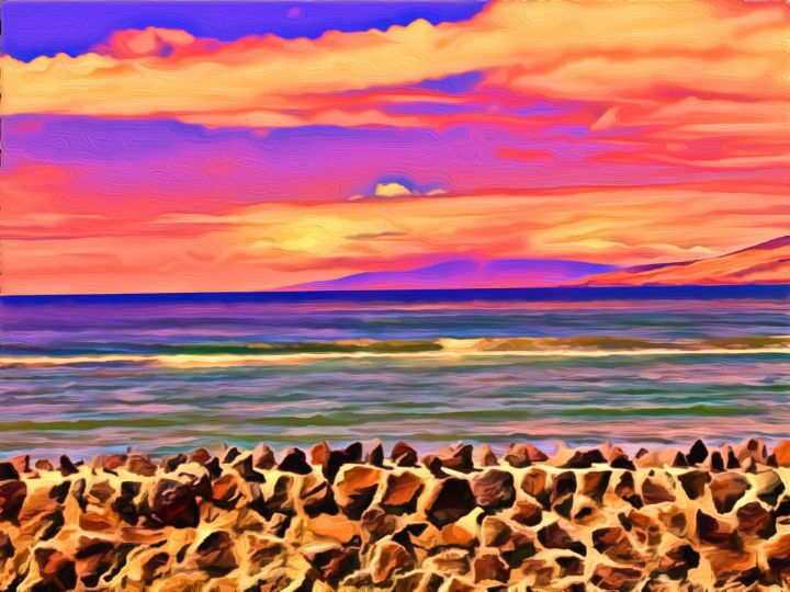 California retro poster - Abstract digital art - Digital Art, Landscapes &  Nature, Villages & Towns - ArtPal