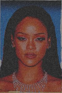 Rihanna dark blue background