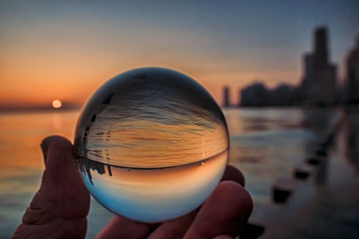 Chicago skyline though a glass ball - Sven Brogren Photography ...