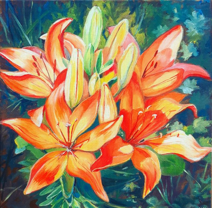 Lilies - Yulia Mashkova - Paintings & Prints, Flowers, Plants, & Trees ...