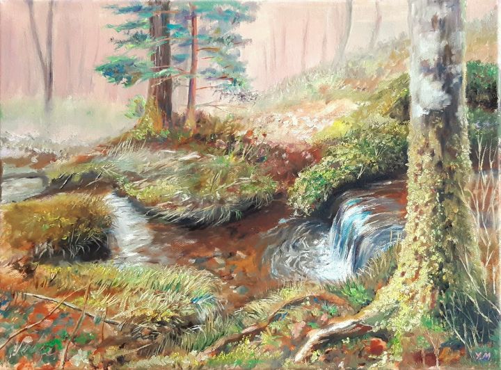 A stream in the forest - Yulia Mashkova - Paintings & Prints ...