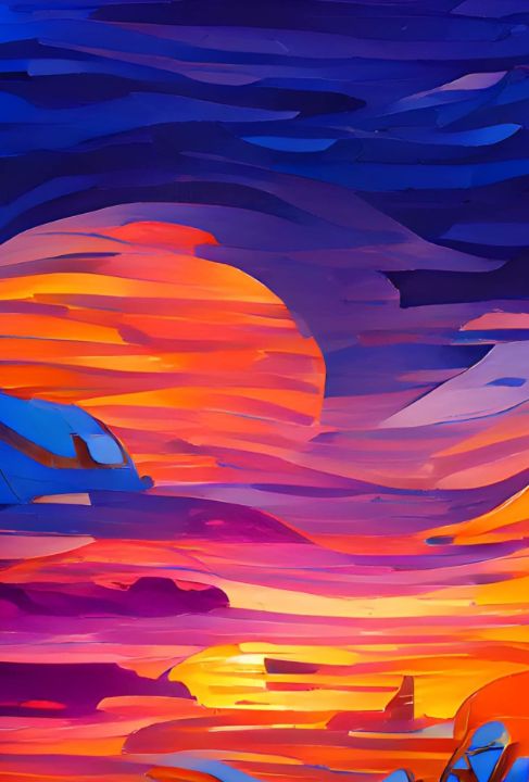 Sunset blacklight 1 - GURESUSODO - Paintings & Prints, Landscapes ...