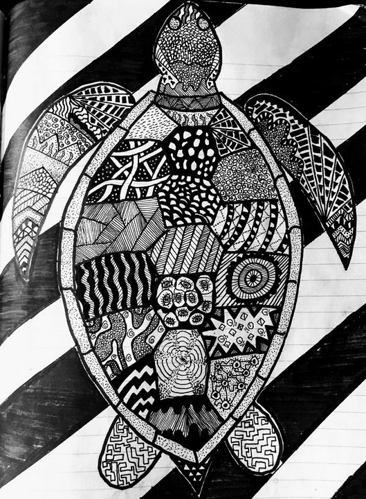 Abstract Turtle Zentangles Weltschmerz Drawings Illustration
