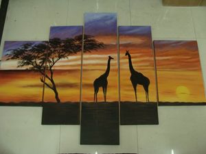 Giraffes in African Sunset