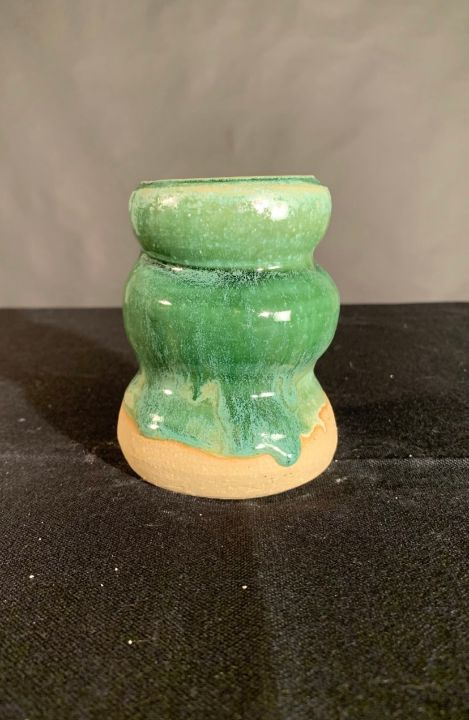 Small Green Vase - L.Dove Pottery