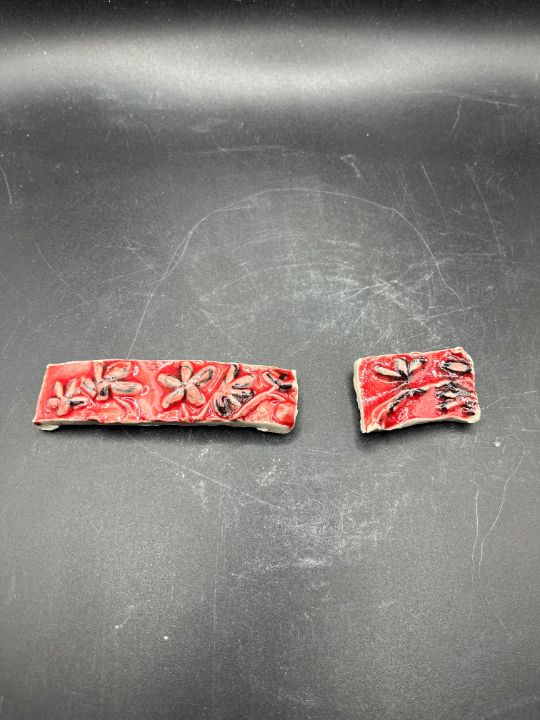 Red Flower Magnets - L.Dove Pottery