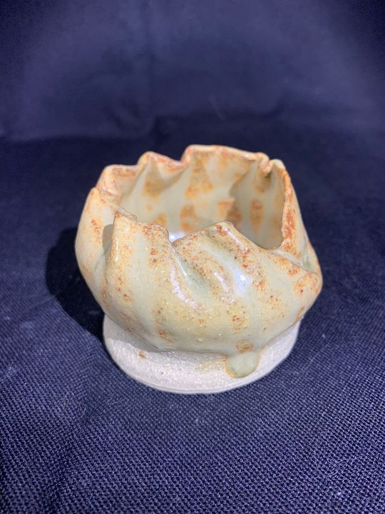 Folded Yellow Trinket Bowl - L.Dove Pottery