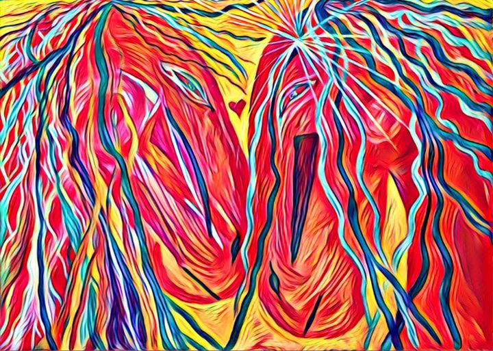 Horses In Love - Sima Fisher - Paintings & Prints, Animals, Birds ...