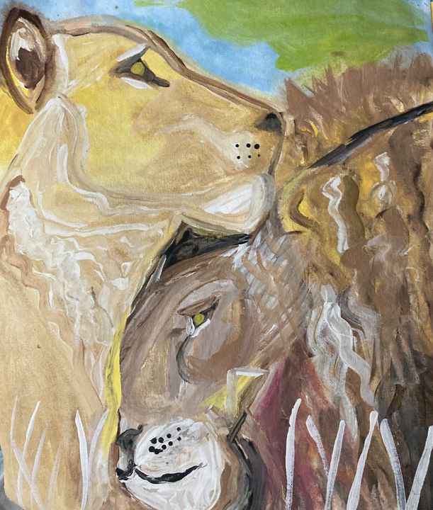 Lions In Love - Sima Fisher - Paintings & Prints, Animals, Birds ...