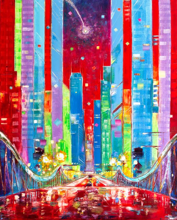 Chicago. Star Over The Bridge. Make - Natalia Shchipakina - Paintings ...