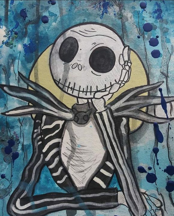This looks like an Anime character decided to cosplay as Jack Skeleton but  they couldn't find a white wig. :P | Anime, Anime images, Jack skellington  cosplay