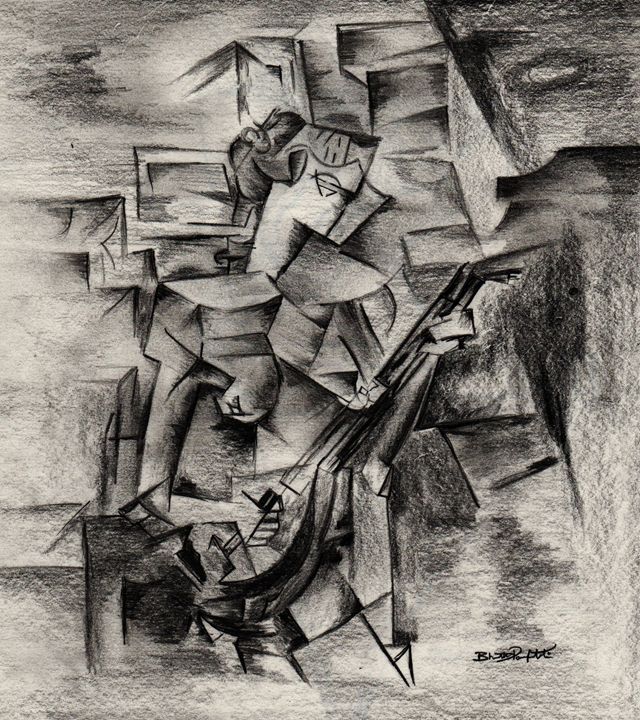 Picasso's girl with a mandolin - Graphite Experiments