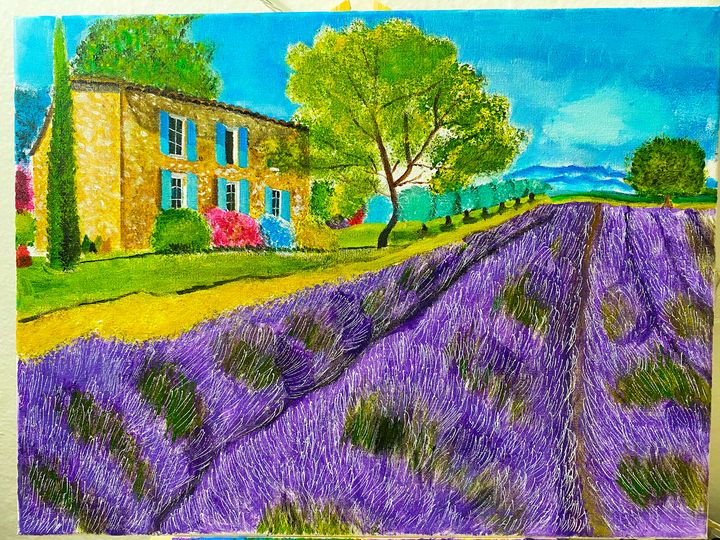 Nếu bạn đang muốn tìm kiếm một tác phẩm nghệ thuật đẹp mắt để trang trí cho ngôi nhà của mình, thì tranh vẽ cánh đồng hoa oải hương là một lựa chọn hoàn hảo cho bạn. Thử ngắm nhìn bức tranh màu nước này, bạn sẽ cảm thấy bình yên và tâm hồn được thư giãn.