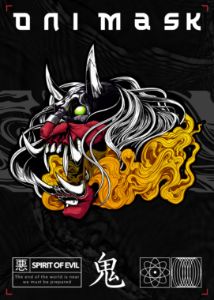 Angry Red Oni Mask Demon