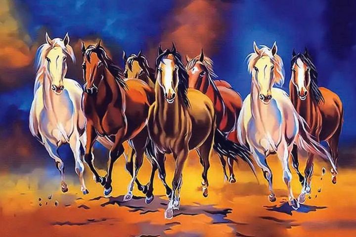 7 running horses - Dr. Hulk - Paintings & Prints, Animals, Birds