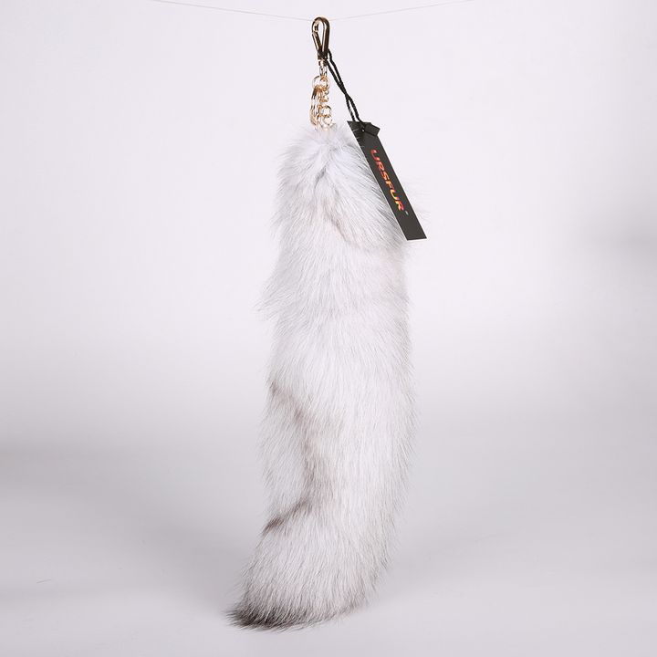 Blue Fox Tail Fur Bag Charm Keychain - URSFUR - Textile & Apparel, Other  Textile - ArtPal