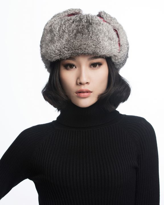 URSFUR Womens Mink Fur Floppy Hats Multicolor 