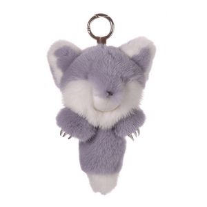 Silver Fox Tail Bag Charm Pendant Cosplay Toy Fur Hook Purse Fur Tassel Key  Ring - ursfur