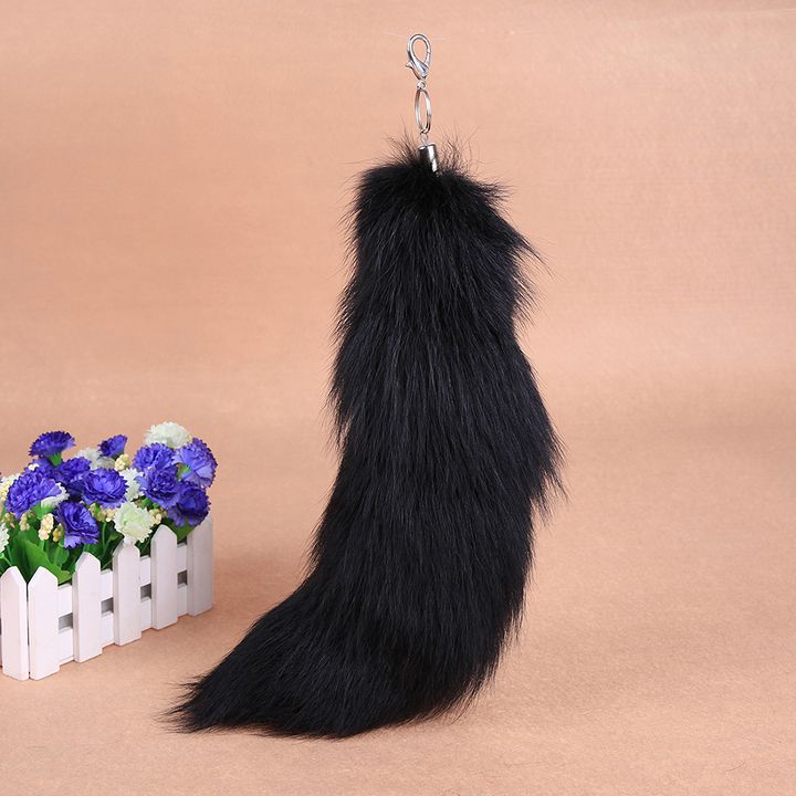 Blue Fox Tail Fur Bag Charm Keychain - URSFUR - Textile & Apparel, Other  Textile - ArtPal