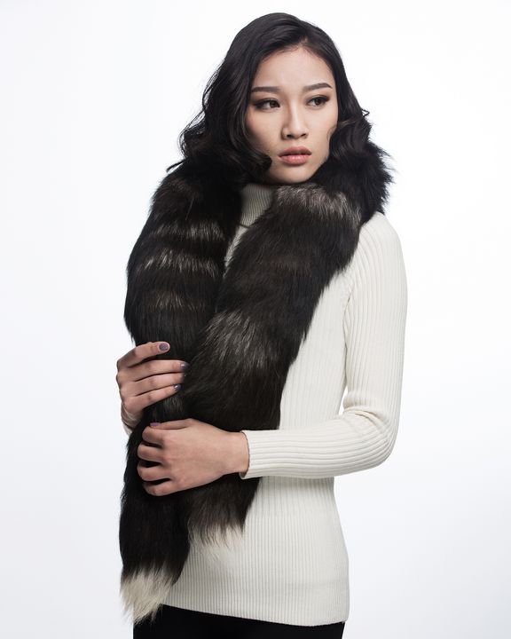 URSFUR Silver Fox Fur Boa Scarf - URSFUR - Textile & Apparel, Other Textile  - ArtPal