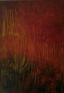 savane sous soleil rouge