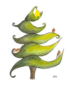 Whimsical Christmas Tree with Robins