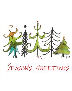 5 Abstract Christmas Trees