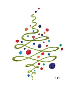 Abstract Christmas Tree watercolor