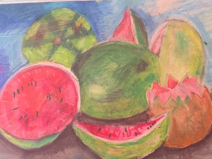 Watermelon (color pencil drawing) set - Stock Illustration [65933454] -  PIXTA