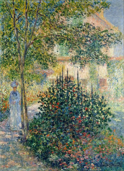 Camille Monet in the Garden - Accessible Art - Paintings & Prints,  Landscapes & Nature, Gardens, Flower Garden - ArtPal