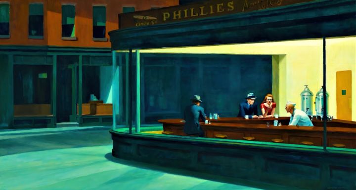 Nighthawks Accessible Art Paintings Prints Places Travel