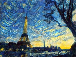 Eiffel Tower Starry Night Van Gogh
