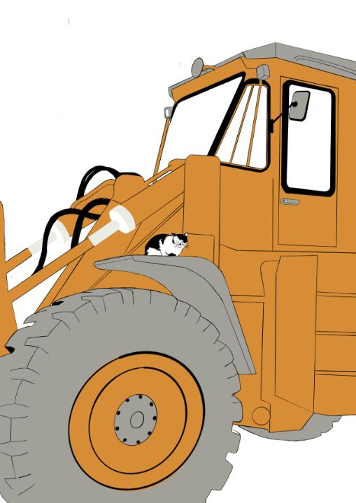Cat on the telescopic loader - Todhos - Digital Art & AI, Vehicles ...