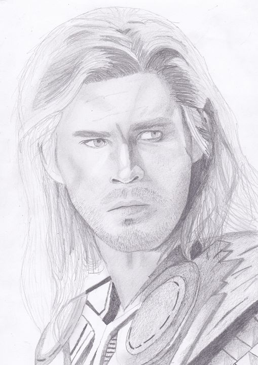 Portrait of Chris Hemsworth aka Thor.
