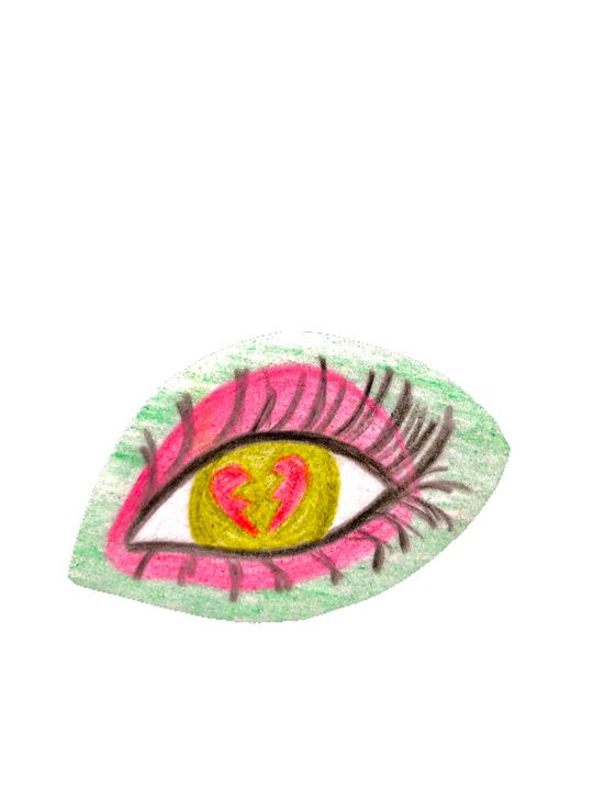 Seeing Broken Hearts Sticker - Bright Eye Stickers - Crafts & Other Art,  Stickers - ArtPal