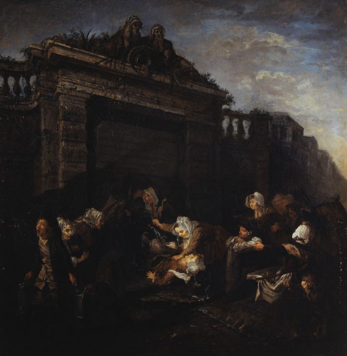 The dispute at the fountain - Classical Artworks Bay - Paintings
