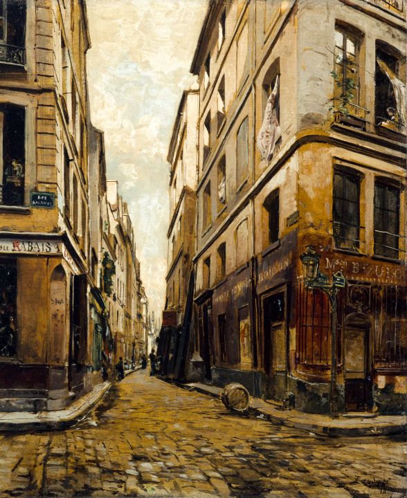 The Rue de l'Hotel-Colbert in 1888 - Classical Artworks Bay - Paintings &  Prints, People & Figures, Other People & Figures, Male - ArtPal