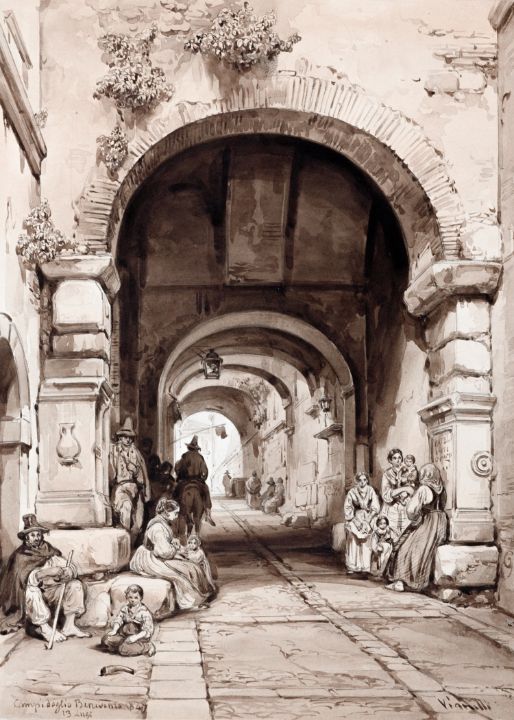 Campidoglio Benevento 1847 - Classical Artworks Bay - Paintings