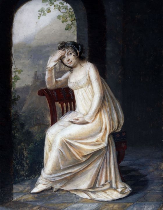 Portrait en pied d'une femme tenant - Classical Artworks Bay ...